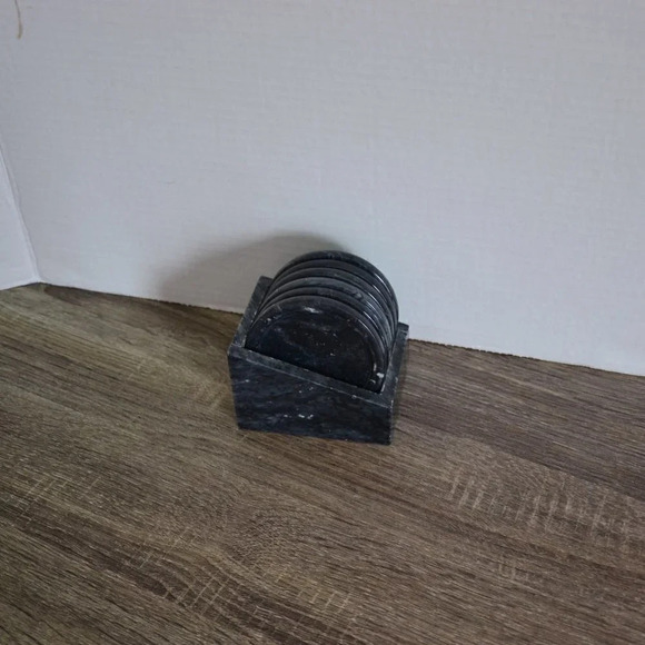 Vtg Stone Coaster Set - Picture 3 of 10